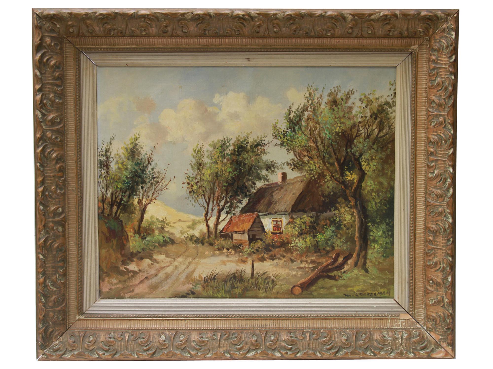 AN OIL ON CANVAS PAINTING BY M. LENTERMAN